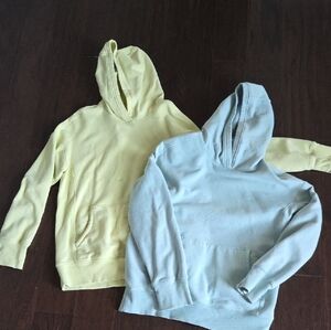 Athleta Girl Yellow and Light Blue Hoodies